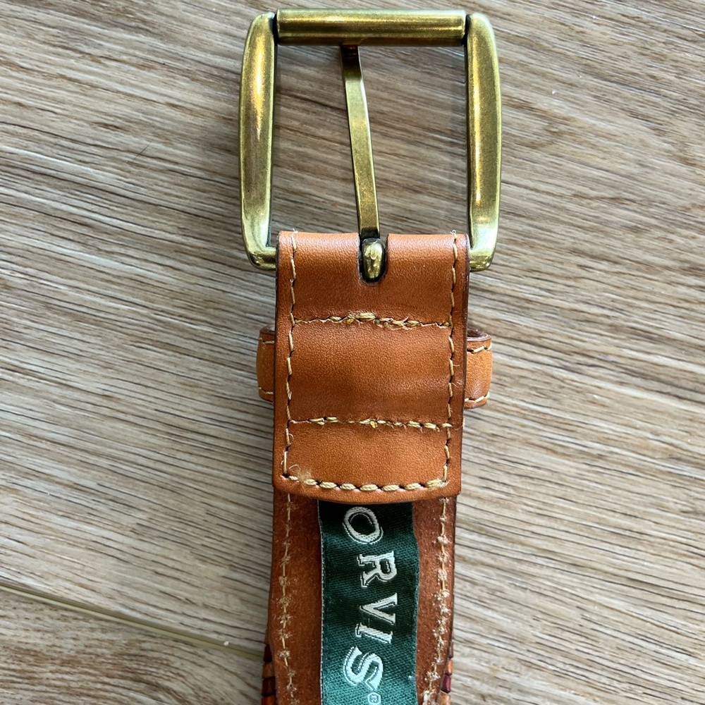 Orvis Men's Brown and Tan Leather Belt - Picture 2 of 5